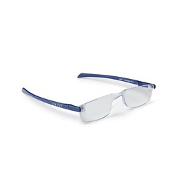 Calabria Twist Flat Folding Reading Glasses +1.00 Ultra Blue Rimless Ultra Thin Foldable Compact Reader Travel Portable Slim