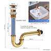 MENATT Bathroom Basin Sink U Shape Stopper Complete Set, Adjustable