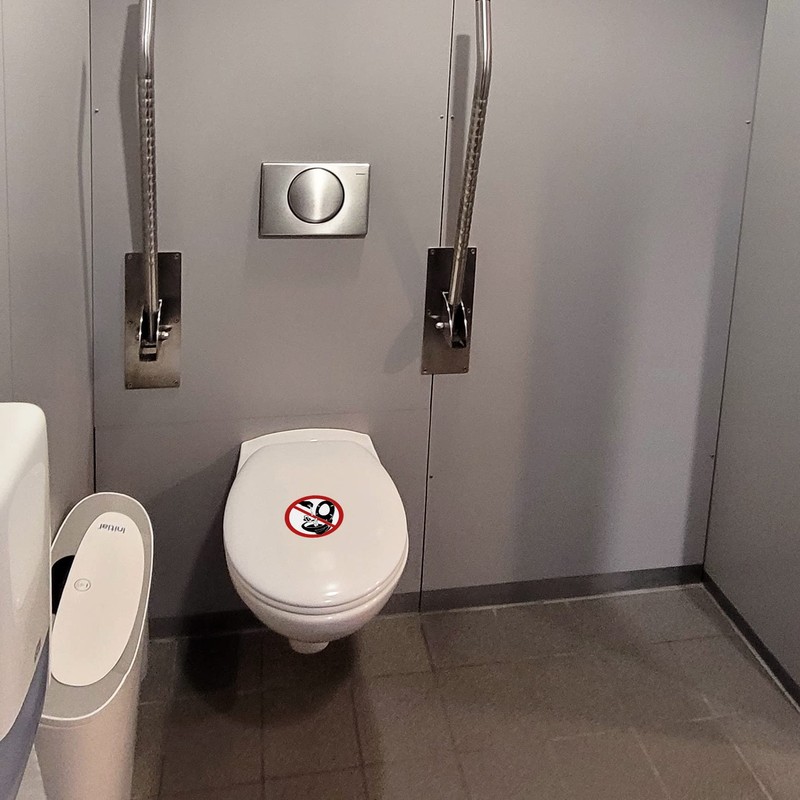 Do not throw toilet bowl sticker 6 round stickers 9.5cm