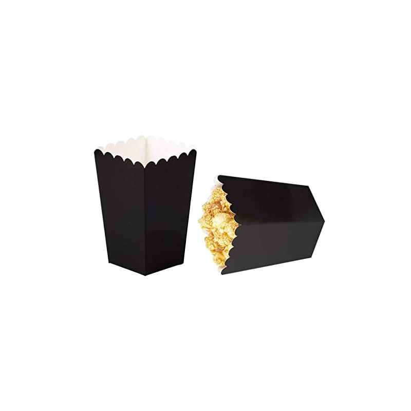 CC wonderland zone 24pcs Black Mini Popcorn Boxes Paper Popcorn