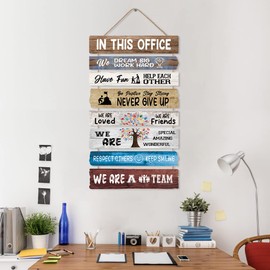 CHDITB Vintage Inspirational Office Wall Art,(Set of 8,11.5”x2.3”) Positive Dream Big Work Hard Wooden Sign Decor,Motivational Teamwork Wall Art for Colleague