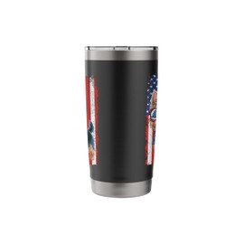 Yorkshire Terrier 4th of July Dog Patriotic USA Flag Yorkie Stainless Steel Insulated Tumbler
