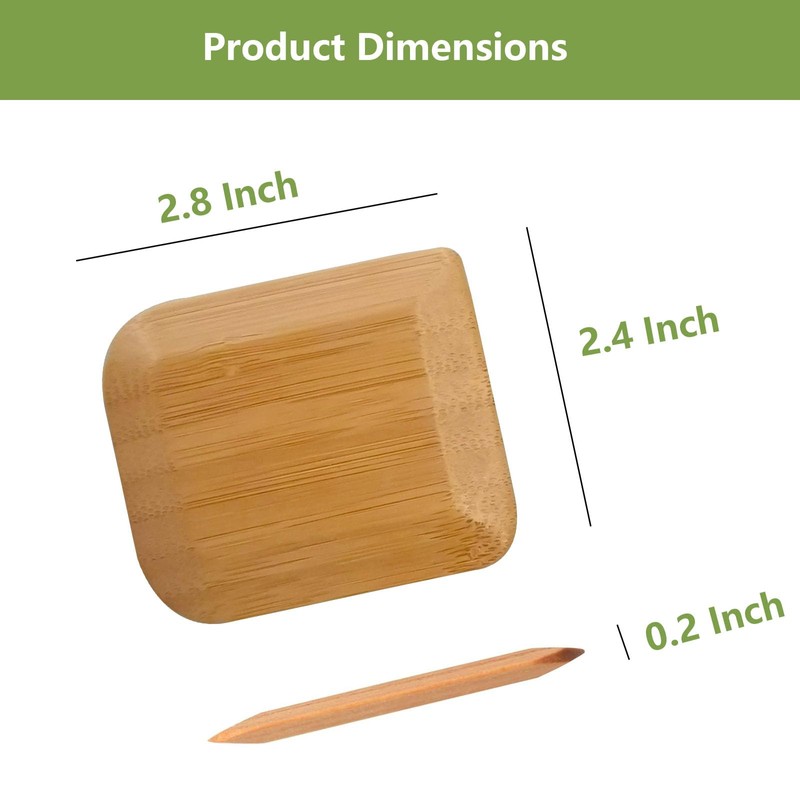 Bamboo Pan Scraper Tool (Pack of 6), Size 2.8" x