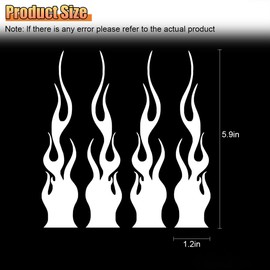 GAOLAOSY 4PCS 5.9" Reflective Car Flame Sticker Decal, Waterproof Self Adhesive Vinyl Auto Side Rearview Mirror Decal Decoration, Universal Car Exterior DIY Accessory for Vehicle Motorcycle (Silver)