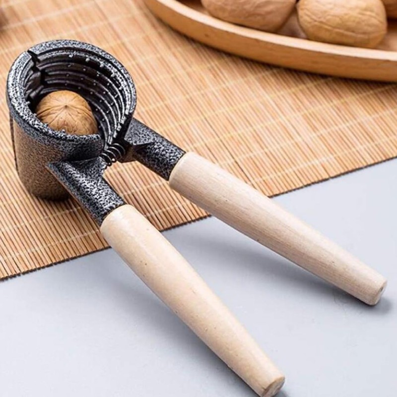 Ciieeo 1pc Walnut Cracker with Ergonomic Wooden Handle Multifunctional Nut