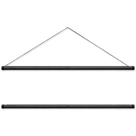 Tapestry Stick Wall Hanging for Furoshiki [Total Length Approx. 21.7 inches (55 cm), Black 15765]