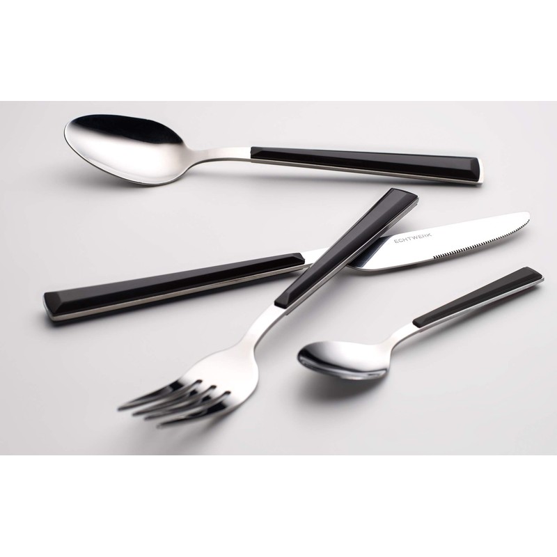 Echtwerk Besteck Set "Basic" mit Kunststoffgriffen, Campingbesteck, Picknickbesteck, leichtes Reisebesteck,