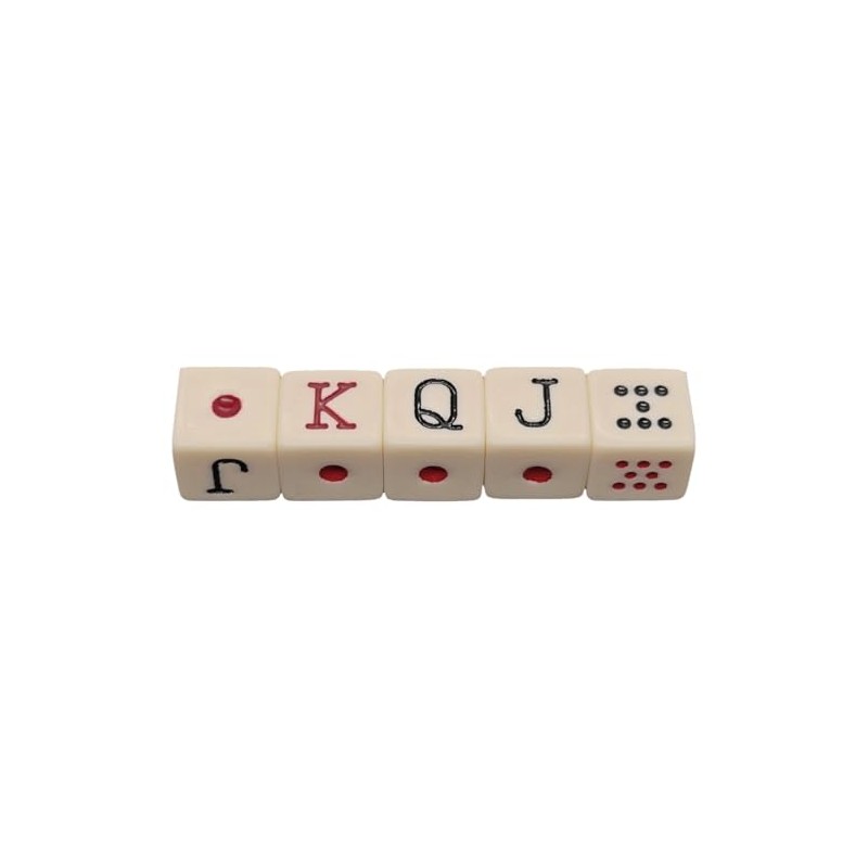 Spanish Poker Dice Set – 16mm 6-Sided Squared Corner Dice