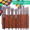 11pcs Artificial Fiber Brush Hair Wooden Handle Facial Makeup Brushes