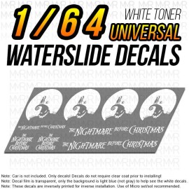 MMR 1/64 Scale NIGHTMARE BEFORE CHRISTMAS v2 White Toner Universal WaterSlide Decals - White