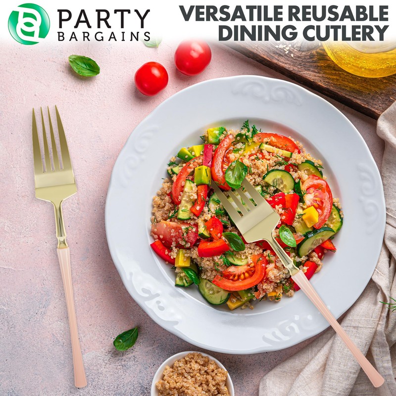 Party Bargains Disposable Plastic Dinner Forks Flatware Utensils, 20 Pack,