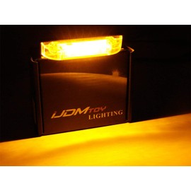 iJDMTOY Smoked Lens Amber LED Grille Lights Kit Compatible with 2012-up Toyota Tacoma, Center Set 2-Piece Marker Lamps w/Wiring & Hardware