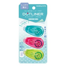 Kokuyo Ta-D920-06X3 Tape Glue, Dot Liner, Petite More, Single Use, Strong Adhesive, 3 Pieces