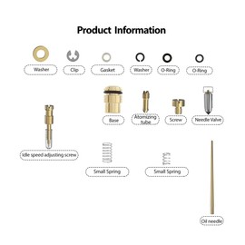 JIK Carburetor Rebuild Kit for Yamaha Warrior 350 YFM350X 1987-2004 Big Bear 350 YFM350FW 1987-1992 Kodiak 400 YFM400