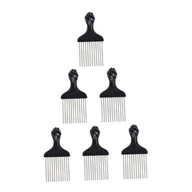 Healvian 6Pcs Afro Combs with Fist Handle Steel Combs for Hair Styling Lightweight and Portable Afro Braid Combs Hair Braiding Tool for Curly Hair