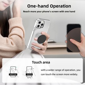 Grippopso Expandable and Collapsible Phone Grip Stand Holder, Compatible with Kindle, Smartphone Tablet Cell Phone Accessory, Transparent Black