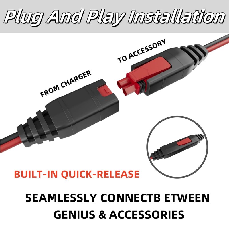 Tcctddos (2 Pack) 10-Feet GC004 X-Connect Fits for NOCO Battery