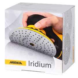 Mirka Iridium Premium Sandpaper Diameter 150 mm Velcro 121 Hole Grain 120 Pack of 100 / for Sanding Paint, Spatula, Primer, Wood, Steel, Mineral Materials, Plastic