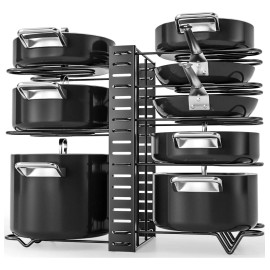 MARZSEFLO 8 Estante Organizador Para Ollas Y Sartenes Ajustable Cocina