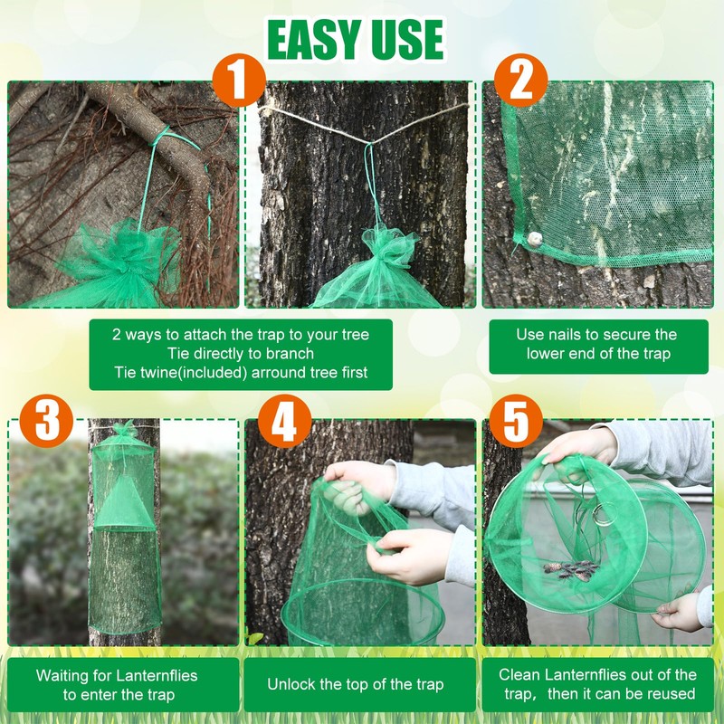 Qualirey 2 Pack Spotted Lanternfly Traps Lantern Fly Killer Mesh