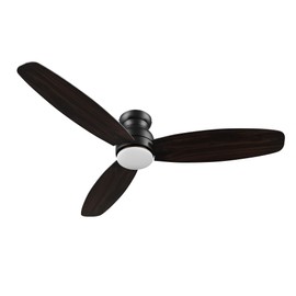 Carro 60 Inches Black Ceiling Fan with Light Flush Mount, DC 10 Speeds Silent Ceiling Fan with Remote, 3 Dual Finish Blades, 3 Light Colors Dimmable, for Living Room, Bedroom