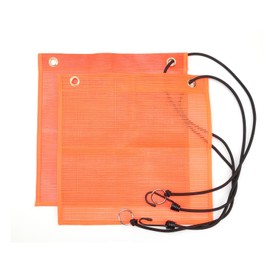 YFaith Pack of 2 Red Flags Extra Length 30 x 30 cm Warning Flag Red with Bungee Rope and Holes, Foldable Load Securing for Warning Signs, Hanging Load