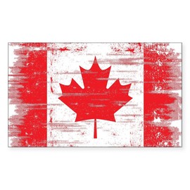 CafePress Vintage Canadian Flag Rectangle Bumper Sticker Car Decal