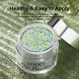 EODCI Dipping Powder 28 g, Glitter Green, Nail Dipping Powder for Strong Nail Art, Long Lasting Dip Nails, Acrylic Dip Nail Powder for Nail Starters & Professionals, No Nail Lamp Required