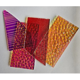 Austin Thin Films 1/4 Lb Wissmach Thin Clear Textured Scrap Dichroic Glass Coe90 Fusible