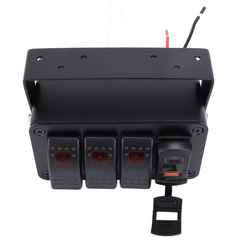 3 Gang Rocker Switch Panel, Waterproof Toggle Switch, Marine Boat