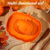 Tioncy 4 Pcs Pumpkin Shaped Bowls and Plates Set Fall