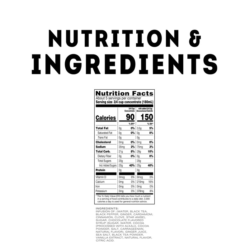 TAZO Chocolate Chai Latte, Flavored Black Tea Concentrate, 32 Fl