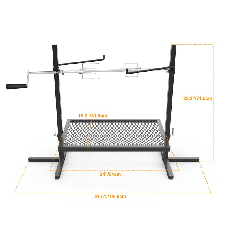 onlyfire Adjustable Grill Rotisserie System and Spit, Over Fire Camp