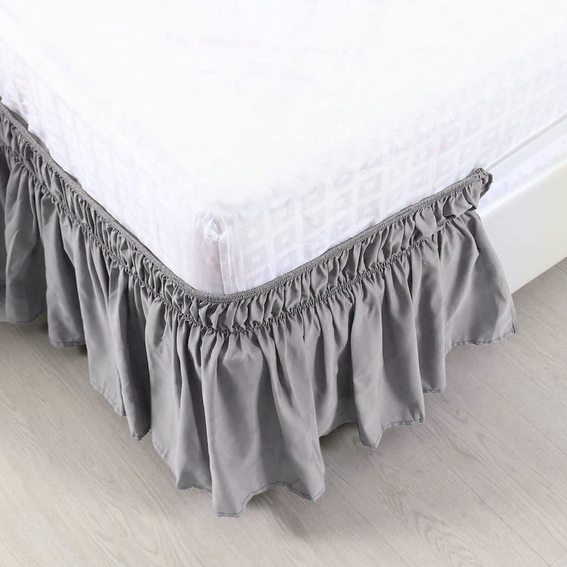 PiccoCasa Elasticated Bed Skirt Ruffled Bed Base Wrap Around Bed