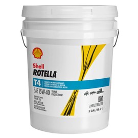 Shell Rotella T4 Triple Protection 15W-40 Diesel Engine Oil, 5 Gallon