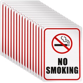 Blulu 16 Pack Private Property No Trespassing Sign No Smoking Sign 24 Hour Video Surveillance Sign 7 x 10'' Reflective Coated Aluminum Sign Warning Signs for Home Business (No Smoking)