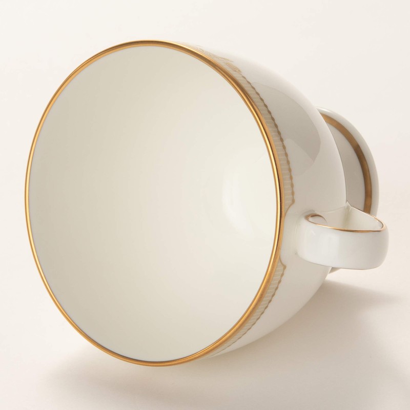 Narumi 51060-2491 Cup Saucer, Fine Pearl Accent Arabesque Gold, Gold,