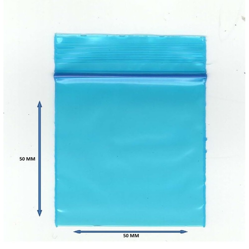 Grip Seal Polythene Zip Lock Bags, 50mm x 50mm, Clear,