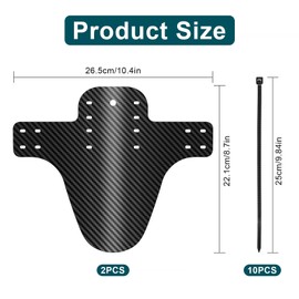 LHOEST 2PCS Mountain Bike Mudguards 20 24 26 27.5 29 Inch MTB Mudguards Front and Rear Mud Guards for Mountain Bike Fenders MTB Frame Guards Splash Bicycle Mudguard Bike Accessories with 40 Cable Ties