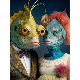 Cross & Glory - Meet The Aliens: Zorin and Etrax - 1000 Piece Jigsaw Puzzle for Adults | Unique Alien Couple Artwork | Part of The Meet The Aliens Series