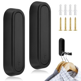 Vidroxin Black Folding Wall Hooks – 2PCS Heavy Duty Foldable Coat Hooks Featuring Ripple Design, Folding Hooks Wall Mount for Coats, Hats, Keys, Bags Hanging