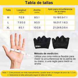 Quita los Callos Guantes para Gym, Antideslizante Guantes Gym, Diseño de Medio Dedo, Unisexo Calleras, para Gimnasio, Levantamiento y Entrenamiento (Negro)