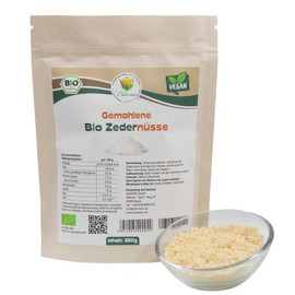 Naturezon Sibirische Bio Zedernüsse 250g - Zedernusspulver/Zedernussmehl - eiweißreich - ballaststoffreich, vegan, glutenfrei - ohne Zusatzstoffe