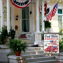 4th of July Garden Flags for Outside 12x18 Inch Double Sided