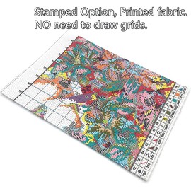 Funcrostitch Cross Stitch Kits Stamped Full Range of Embroidery Set,DIY Sewing Pattern Needlework Kits for Beginners 11CT 3 Strands-Holiday Wreath 69cm×68cm