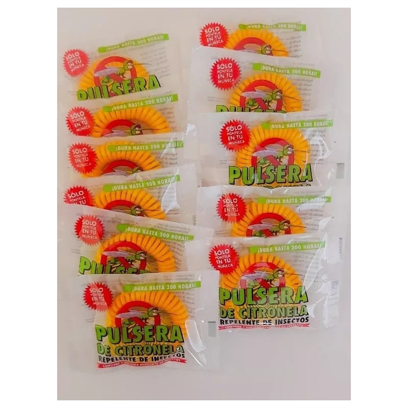 Super Band Pulsera Repelente De Mosquitos Base Citronela Paq 20