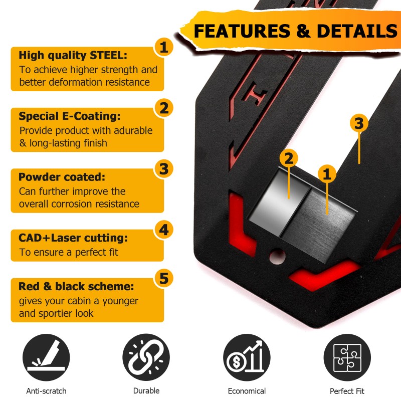 DYSO Steel Racing Shift Shifter Gate Plate Panel For Polaris