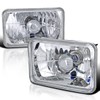 Spec-D Tuning 4X6 Chrome Sealed Beam H4 Headlights Square Lamps