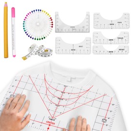 10 Pieces Tshirt Ruler Guide for Vinyl Alignment,Round Ruler for Alignment Measurement Template,Craft Sewing Supplies Accessories Tools,T-Shirt Alignment Tools for Cricut Heat Press