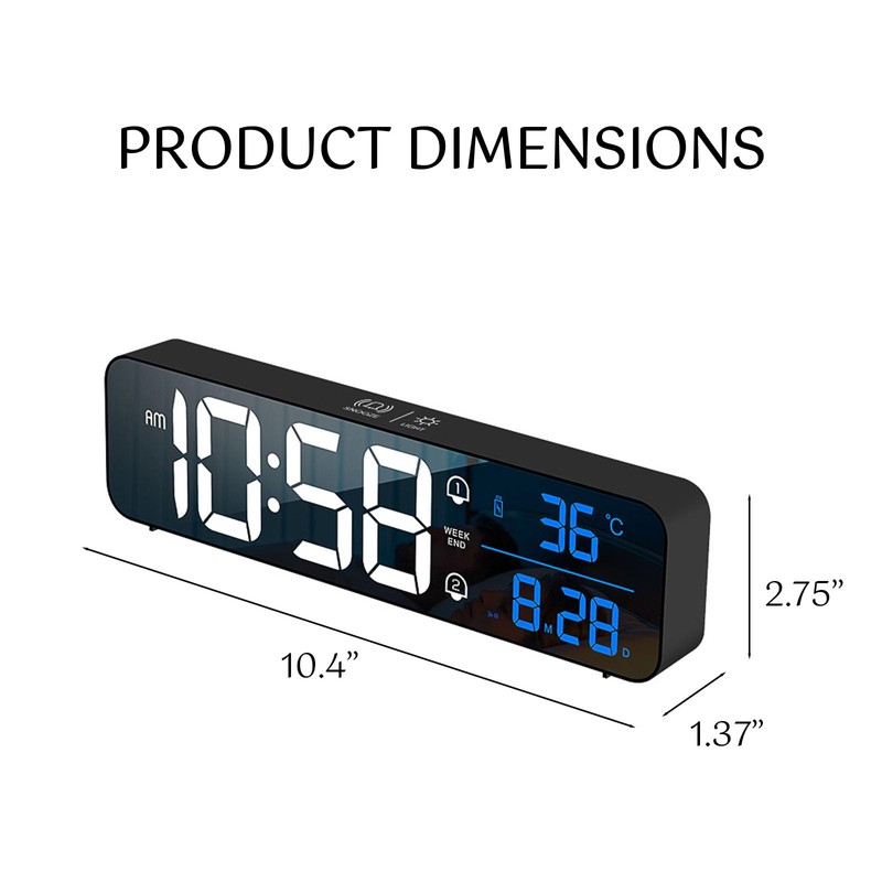 Digital Clock, Large Display LED Alarm Clock for Living Room